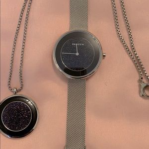 SOLD - Skagen Watch and matching necklace